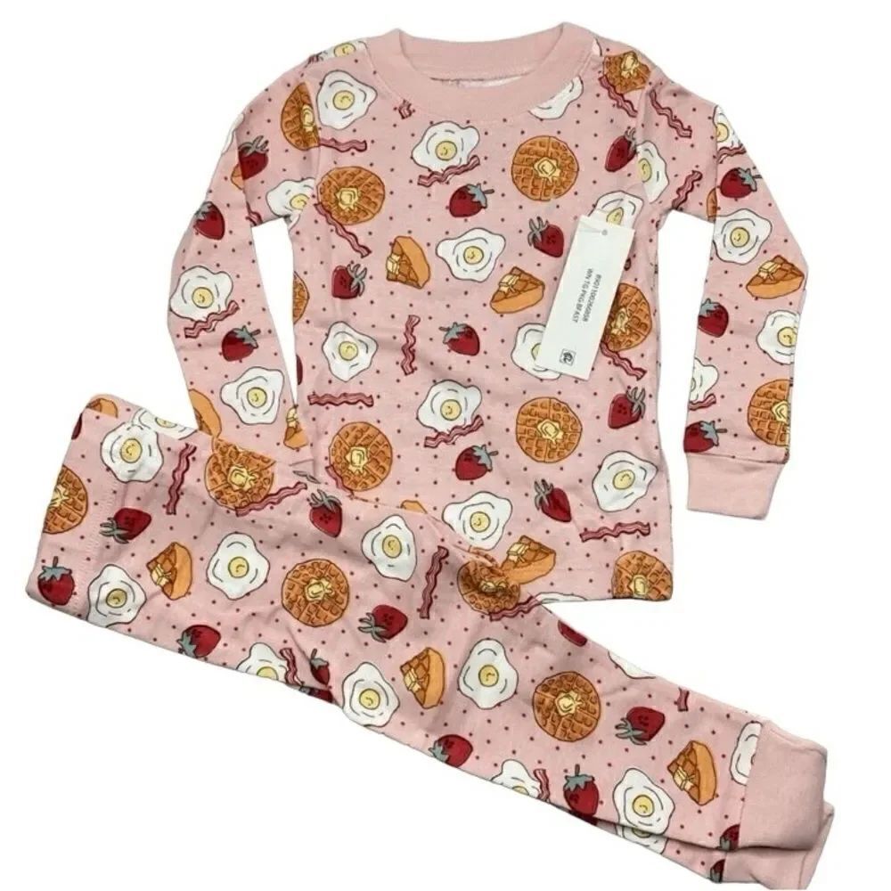 Baby Girl Cotton Long Sleeve Tight Fit Pajamas 2-Piece Set Size 12M